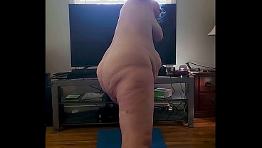 Stroke your cock to this sexy mature bbw doing some hot nude yoga