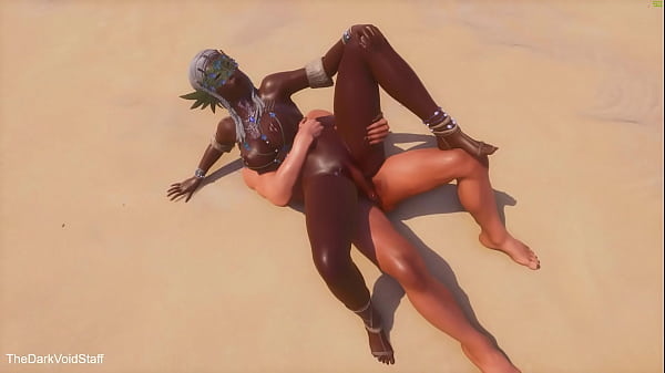 Interracial breeding on the beach_3D Porn Wild Life
