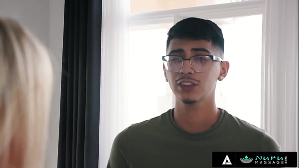 Busty milf seduces her teen client in steamy fuck