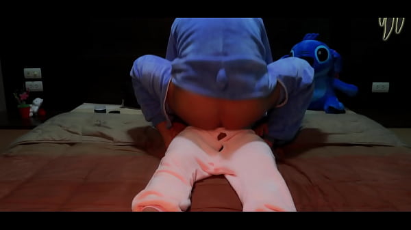 Play MP4 - Femdom fuck his ass in a cowgirl position&period; Pajamas strapon pegging