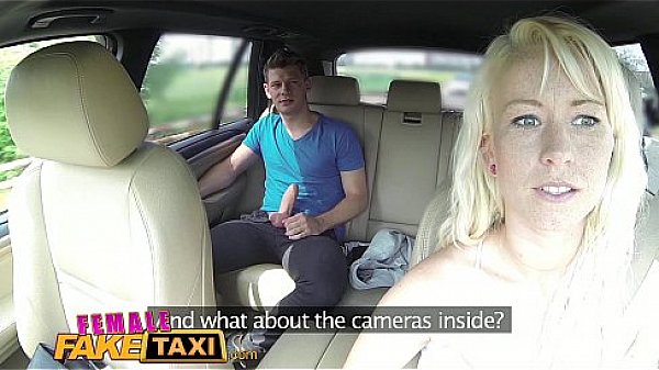 Female fake taxi horny blonde taxi driver loves young guy&rsquo;s cock 
