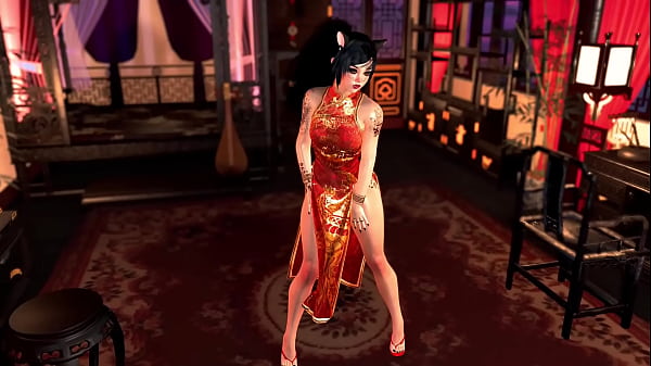 Elite shemale furry in traditional outfit tempts you for a special service 