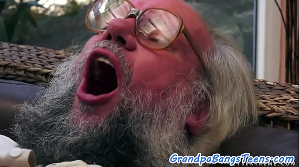 Classy beauty creampied by grandpa outdoors