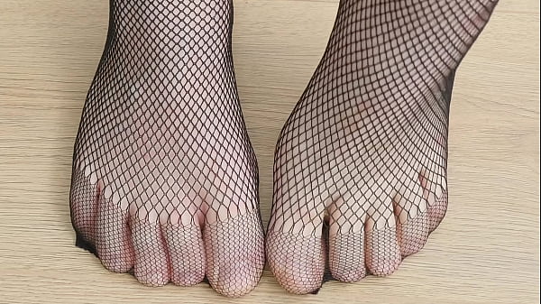 Black Pantyhose Fishnet Tights - Feet (Part 2)