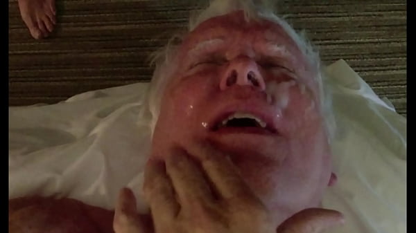 Amputee Grandpa Gets Two Loads of Cum on His Face, Then Jerks Off Himself 