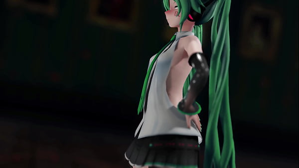 Miku_Hatsune_Undress_Dance Hentai Pussy Plug_Toy Reversible Campaign_Song MMD3D Green Hair CLIP