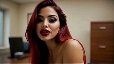 Long-legged Redhead In Black Mini: Doggy, Missionary & Cumshot Ai Generated thumbnail