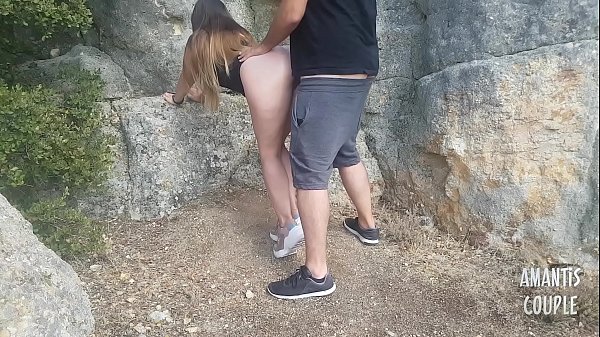 Fucking my stepsister outdoors and cumming on_her pussy
