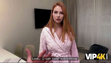 Vip4k. A Redhead Seduced The Debt Collector thumbnail