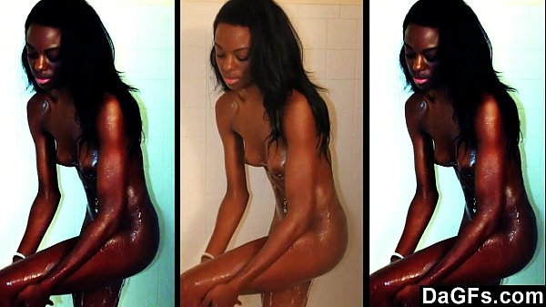 Dagfs_Skinny_Ebony Caught While She Takes A Shower And Masturbates For The Camera