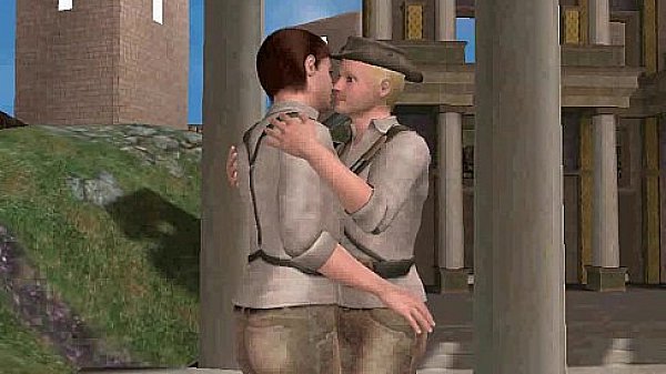 Three sexy 3D studs are sucking and fucking 