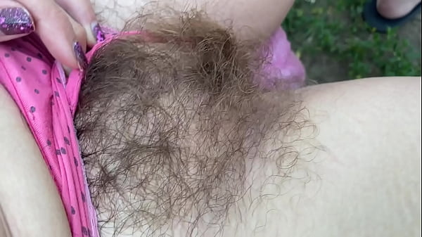 Closeup Hairy Pussy In Panties Outdoor Huge Bush thumbnail