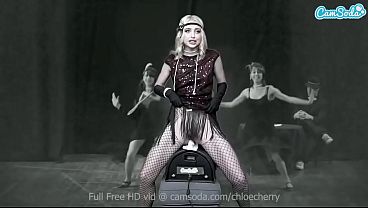 Chloe Cherry masturbates on the Sybian in her_Roaring 20's_outfit