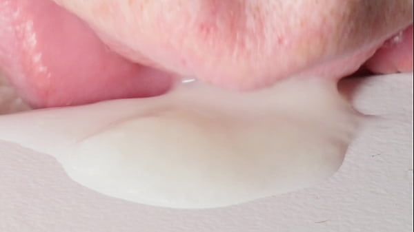 Cum on my lips and tongue 