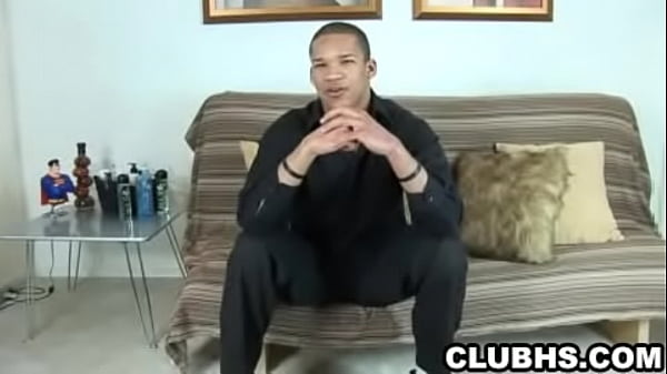 Horny ebony hunk tugging every inch of his hard cock 