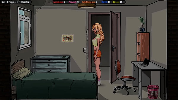 The landlord secretly cums on jenny's ass while she's under the table hentai game 