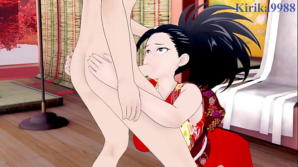 Tsuyu Asui Kimono and Momo Yaoyorozu_Kimono_and Izuku Midoriya intense sex My Hero Academia_Hentai