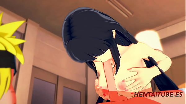 Naruto Hentai - Naruto x_Hinata. Handjob, Boobjob_& Fuck with cum inside - Animation 3D porn