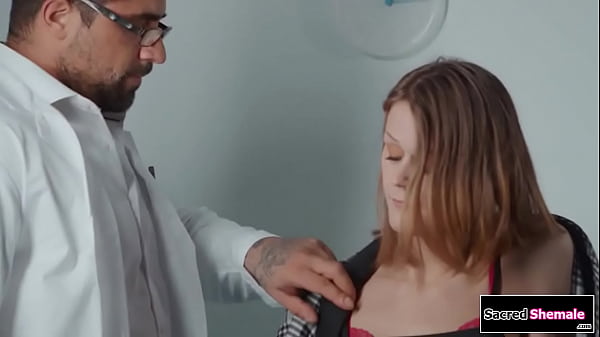 Doctor examines trans Nikki Kittens and puts oil over her small tits.He fingers her ass and the tgirl sucks his cock.Then the shemale gets barebacked 