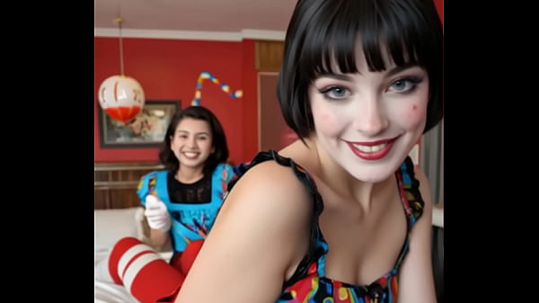 Girl dressed as a clown made by ia test