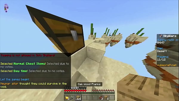 Playing skywars because yes minecraft 