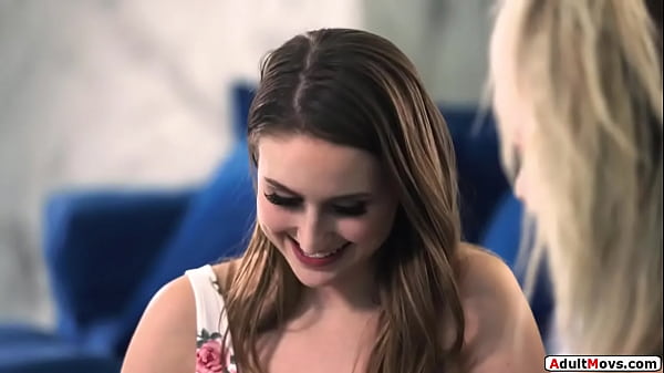 AdultMovs.com - Brunette babe asks her blonde gf to practice kissing.The lesbian hotties French kiss and the petite inexperienced cutie licks pussy and gets oral 