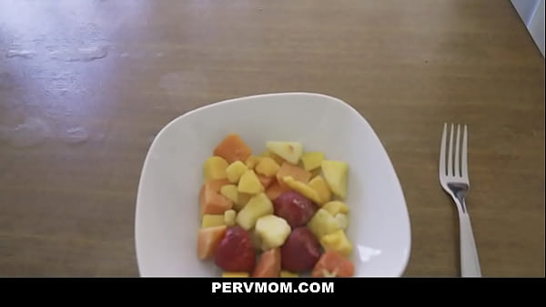 Busty stepmom asks her stepson to get back at her cheating husband and gives him a fucks her shaved pussy as the brunette milf masturbates