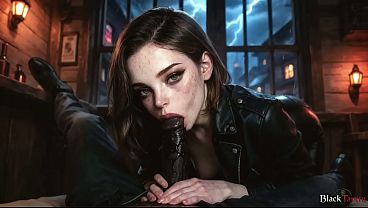 Tavern fuck with a biker slut