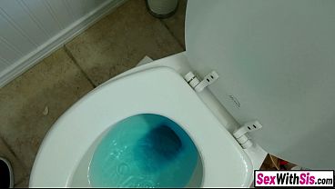 Big tits curvy teen step sister makes step brother clean her up and pound her hairy pussy 