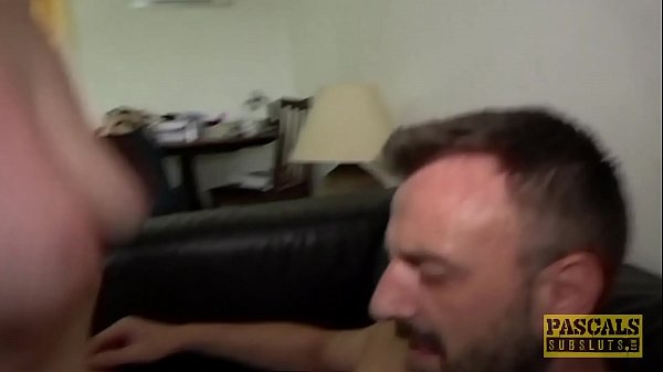 Brit petite subslut dommed and fed with cumby big fat cock