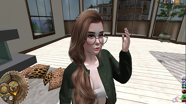 Nerd Girl Walking on Second Life