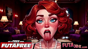 Sultry Redhead Slurps Enormous Futa Cock With Gusto thumbnail