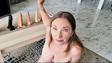 Hot granny fucking huge tits with different toys