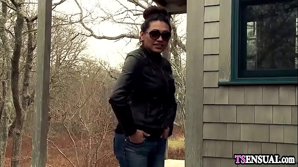 Latina shemale anal smashed by a new friends big cock 