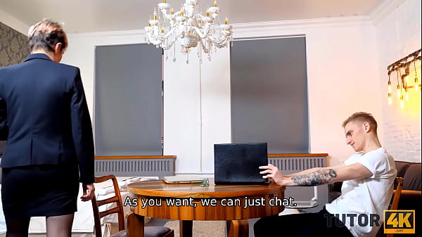 TUTOR4K. Sex with stud is inappropriate but tutor can't resist having it 