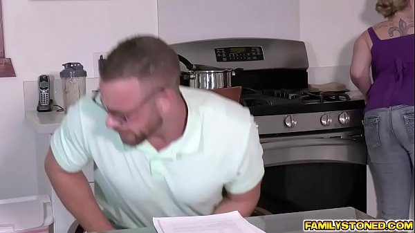 Stepdad whips out his cock forMiranda Miller and she starts slobbering on it before getting her pussybanged