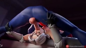 black cat sucking spidermans dick