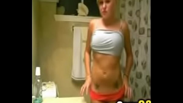 Tattooed BlondeTeen Films Herself Teasing in Bathroom_camg8
