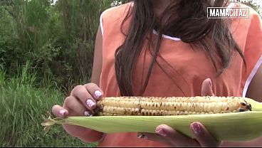 Colombian Brunette Gets Approached in the Park, Ends Up on His Cock