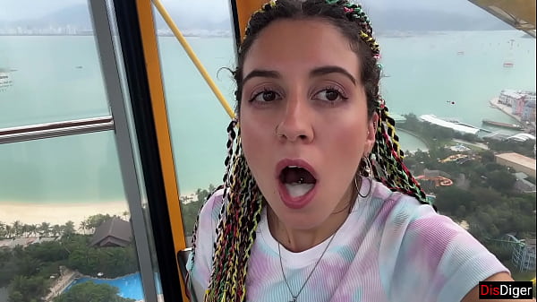 Play MP4 - Public Dick Flashing on the Ferris wheel - Stranger Girl Help me Cum in her Mouth