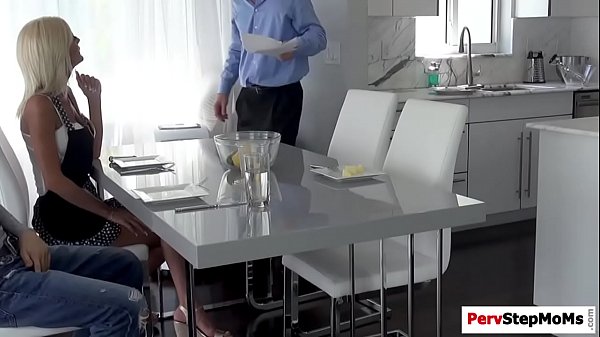 Olivia sucks stepsons cock at the_table