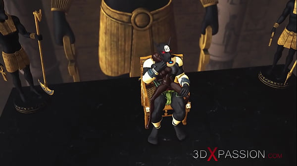 Sex_in ancient Egypt! Anubis fucks a young egyptian slave in_his temple
