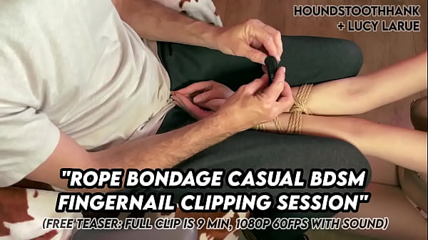 Rope bondage casual bdsm fingernail clipping session 