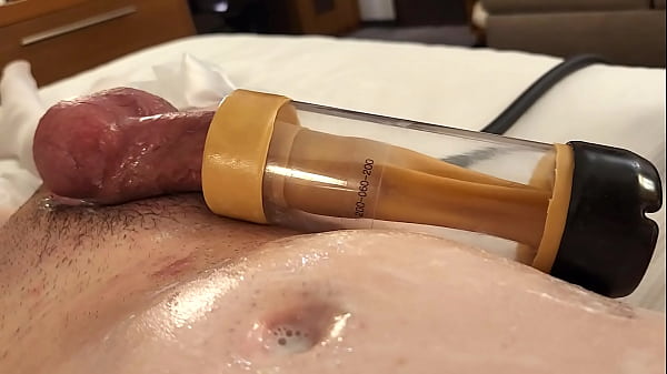 Adorable CD Gently Milked by Milking Machine and Shoots His Cummies Inside the Receiver 