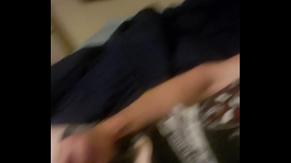 Stroking that hard cock 