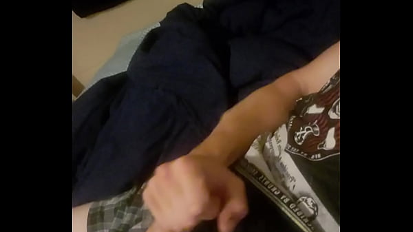 Stroking that hard cock 