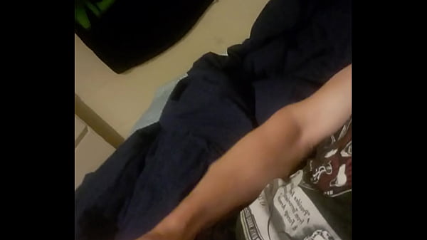 Stroking that hard cock 