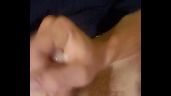 Stroking that hard cock