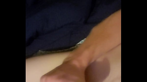 Stroking that hard cock