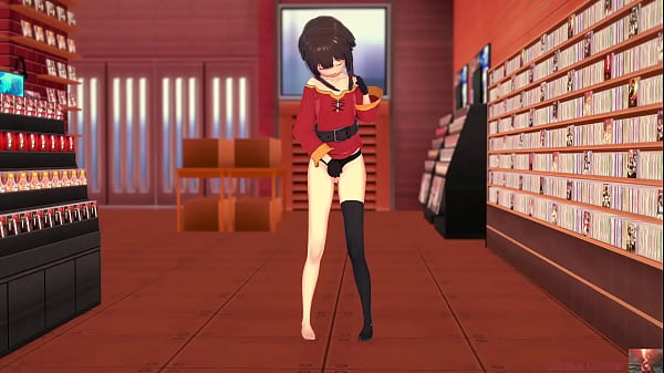 19 year old megumin cosplayer explores herself in a sensual show 